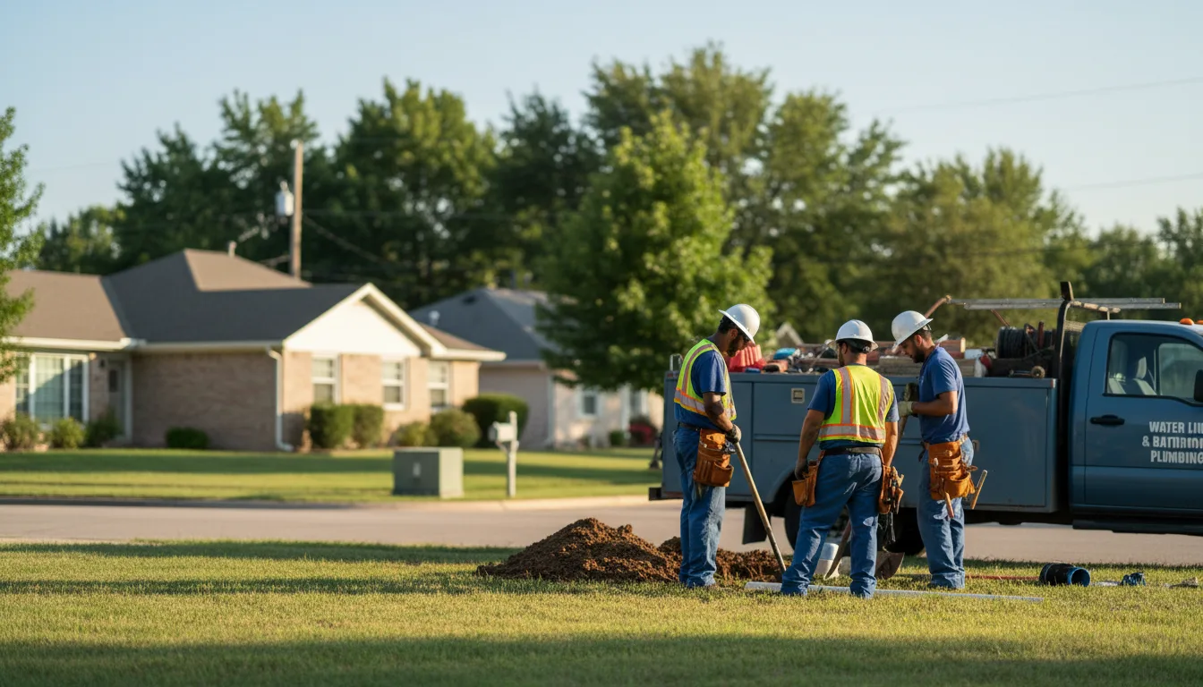 Residential water line and bathroom plumbing service in Loop, TX